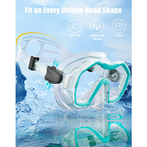 Lealinga Snorkel Set Adults 2Pack, Panoramic View Snorkel Mask 2