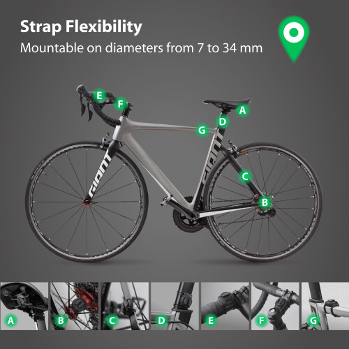 Bone Bike Air Tracker Tag Strap, Hidden Bicycle GPS Tracker Case for AirTag 2