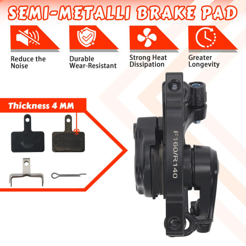 AEYINO Bicycle Disc Mechanical Brake Kit Line Pulling Disc Brakes Caliper 2