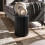Louis Fluted Side Table With Door - Black 1