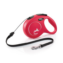 flexi Classic M | 8 m Retractable Cord Leash for Dogs up to 20 kg | Red | Retractable Dog Lead | Weight: 350 g | Dimensions: 12.2 x 19.5 cm