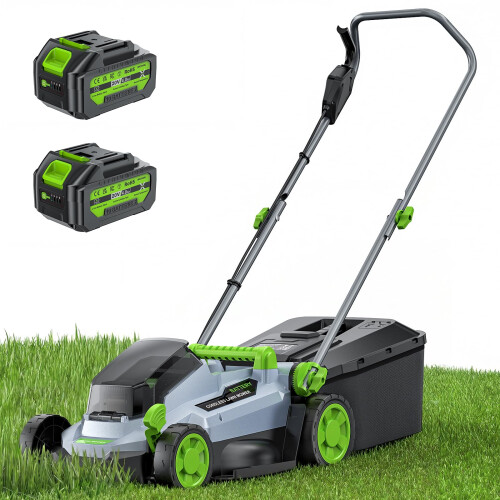 ETOOLAB 40V Cordless Lawnmower, 34cm Cut, Brushless, For Medium Gardens