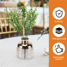 Glass Vase Nordic Electroplated Gold Vase Glass Flower Vases for Home Decor Dried Flower Bottle Bar Decoration(9X11cm)
