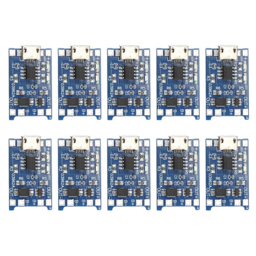 10Pcs 5V 1A 18650 Lithium Battery Charging Board TP4056 Lithium Battery Charging Board Micro-USB Charge Module Protect