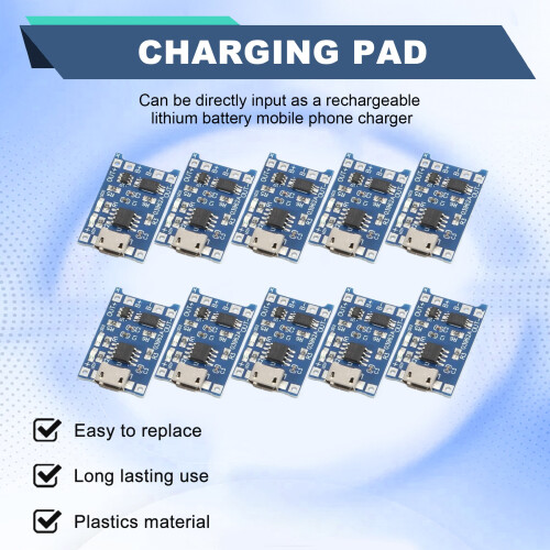 10Pcs 5V 1A 18650 Lithium Battery Charging Board TP4056 Lithium Battery Charging Board Micro-USB Charge Module Protect 1
