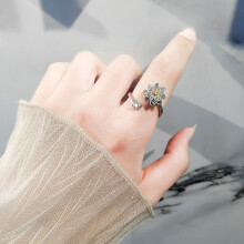 Adjustable Garden Style Stressrelief Ring With Cubic Zirconia For Accessories Womens Hand