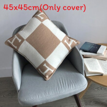 (Khaki (No pillow core))Funda de cojín moderna simple letra H fundas de almohada para mejorar el espacio vital