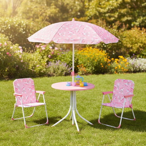 Kinderkampeerset met verstelbare parasol
