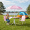 Kinderkampeerset met verstelbare parasol 3
