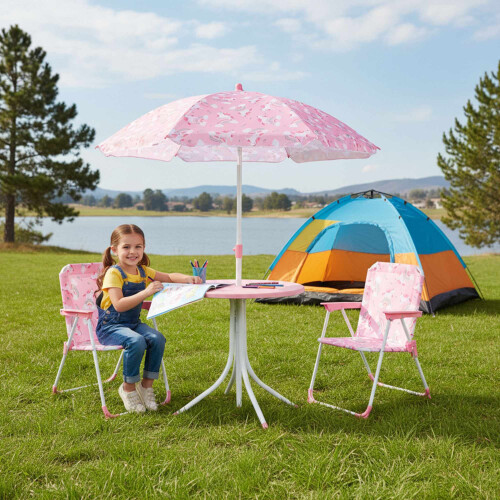 Kinderkampeerset met verstelbare parasol 2