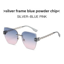 (Silver Gray Pink)Silver Metal Frame Retro Sunglasses With Grey Pc Lenses For Style Casual