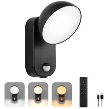 NIORSUN 10000mAh Rechargeable Motion Sensor Outdoor Light, 3 Modes & 3 Color Temps, IP65 Waterproof Battery Security Light for Shed, Garage, Fence