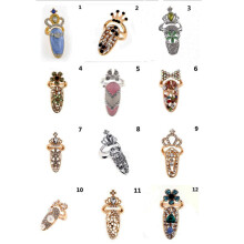 (4) Jewelry Nail Sleeve Joint Armor Accessories Crown Ornament Ring Adjustable