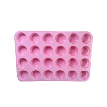 (Cherry Pink)Moderne Silikon Kuchenformen 24 Schlitz Backform für Zuhause Küche Basteln Dessert