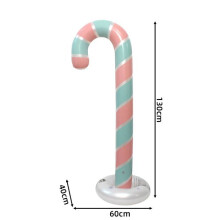 (Pink Blue C)Christmas Inflatable Candy Cane Pvc Scene Element For Holiday Yard Indoor Decor