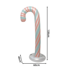 (Pink Blue A)Christmas Inflatable Candy Cane Pvc Scene Element For Holiday Yard Indoor Decor