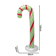 (Red Green B)Weihnachten Aufblasbare Zuckerstange PVC Szene Element für Urlaub Hof Dekor Innen
