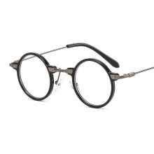 (Gunmetal Gray)Geometrische runde Brille mit flachem Gestell und Blaulichtfilter für Teenager