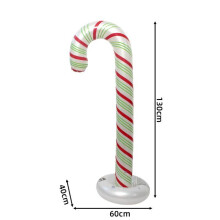 (Red Green A)Canne à bonbons gonflable de Noël élément de scène PVC pour décoration intérieure de cour de vacances