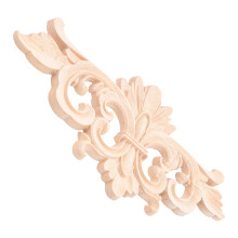 22 x 10 Cm Bois Sculpté Coin Incrustation Appliques DéCor Meubles Artisanat Non Peint