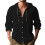 (Red,S)Camisa con capucha de moda para hombre con algodón transpirable de lino para ropa de primavera y verano 3
