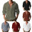 (Red,S)Camisa con capucha de moda para hombre con algodón transpirable de lino para ropa de primavera y verano 7