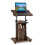 Height-Adjustable Brown Lectern with Storage and Casters 1