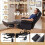 Ergonomic Office Chair with Retractable Footrest, Black 1