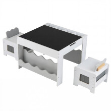 Activiteitentafel en -stoelenset voor kinderen met opbergruimte, grijs