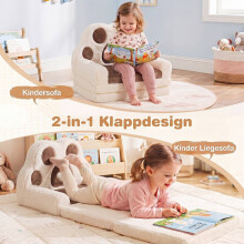 Omvormbare kinderbank tot loungebank, bruin katoenfluweel