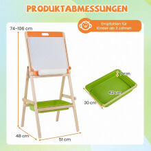 2-in-1 kindertekentafel met magnetisch whiteboard en schoolbord