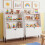 Montessori houten kinderplank, wit, 3 vakken 4