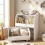 Kinderboekenkast met lade en open vakken, wit 4