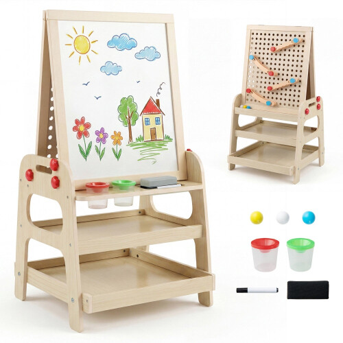 Kindertekentafel met magnetisch whiteboard en knikkerbaan 2