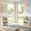 Kinderboekenkast met lade en open vakken, wit 5