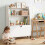 Montessori houten kinderplank, wit, 3 vakken 3