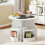Houten kindertafelset met 4 opbergstoelen, wit 5