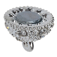 5 pcs 10 mm Magnetic Clasp Rhinestone Silver