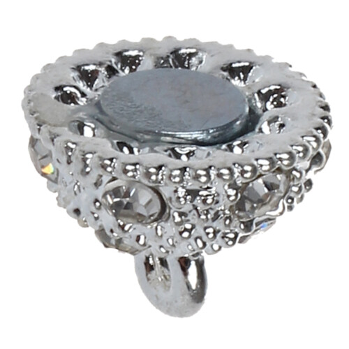 5 pcs 10 mm  Magnetic Clasp Rhinestone Silver