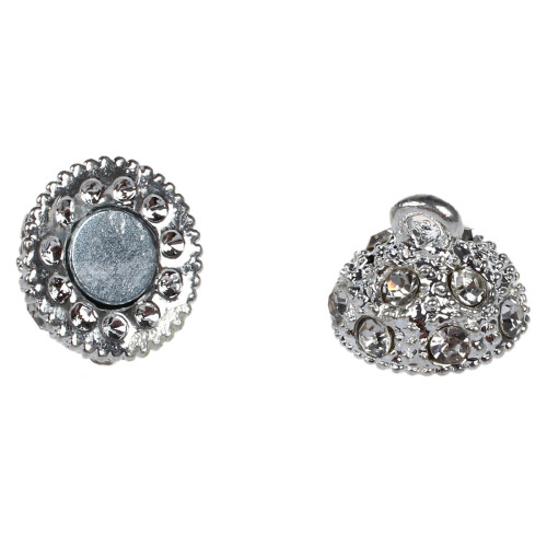 5 pcs 10 mm  Magnetic Clasp Rhinestone Silver 1