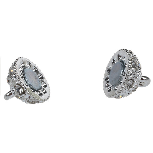 5 pcs 10 mm  Magnetic Clasp Rhinestone Silver 2