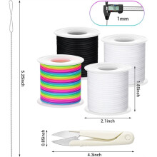 Stretchy Bracelet String Kit for DIY Crafts, 1mm Stretchy Cord for Jewelry Making Sewing Necklace Beading, 660FT