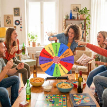 60cm Tabletop Prize Wheel with Stand - 12 Slots, Multi-Color