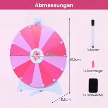 20" Pink Prize Wheel, 14 Slots, Blackboard Marker Included