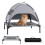 Elevated Dog Bed with Removable Canopy - Grey 1