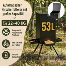 Gravity Deer Feeder, 90LB Capacity, 4 Trays, Galvanized Steel