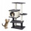 Cat Tree with Sisal Posts & Plush House, 99 cm, Grey 1