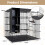 Modular XXL Cat Enclosure with Hammock, Black, 144x144x142 cm 1