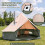 Waterproof Bell Tent with Stove Jack, Mesh Windows, Green 4