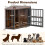 Corner Dog Crate & TV Stand with Adjustable Bowl Rack 2